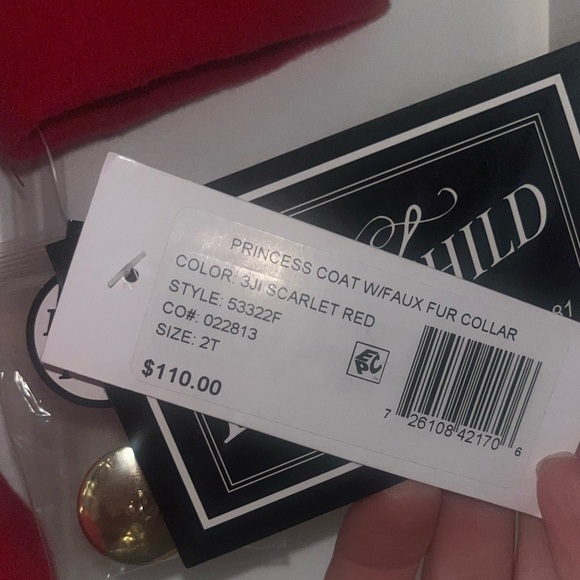 NWT Rothschild Girls' Double-Breasted Woolen Peacoat - Picture 3 of 3